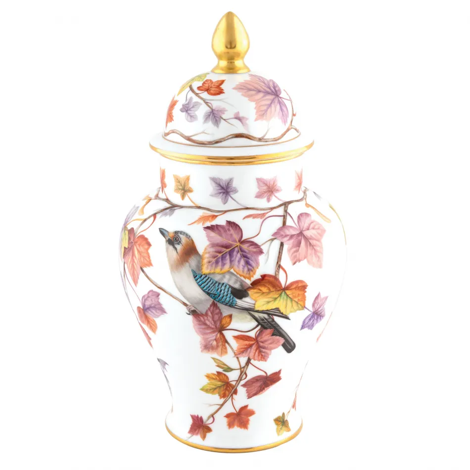 Autumn Leaves Ginger Jar Multicolor 7 in L X 7 in W X 13 in H