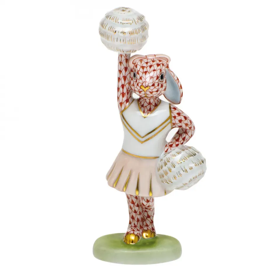 Cheerleader Bunny Rust 2.25 in L X 1.5 in W X 4.75 in H