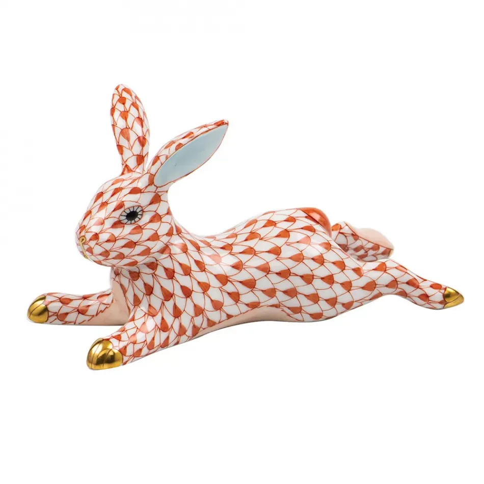 Lounging Bunny Rust 4.25 in L X 2 in W X 2.25 in H