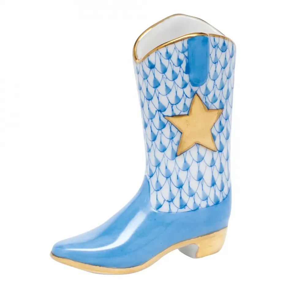 Cowboy Boot Blue 2.25 in L X 2.5 in H