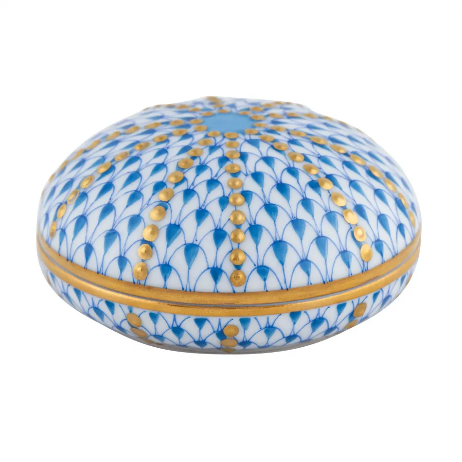 Sea Urchin Box Blue 1.5 in H X 2.5 in D