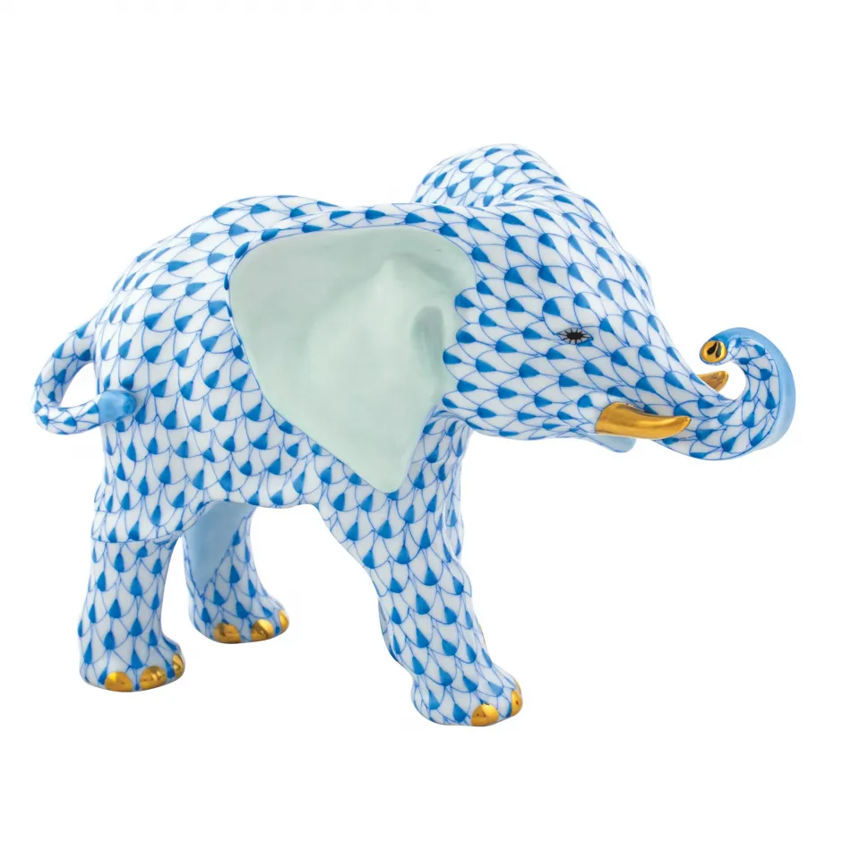 Roaming Elephant Blue 6.25 in L X 2.75 in W X 4.25 in H