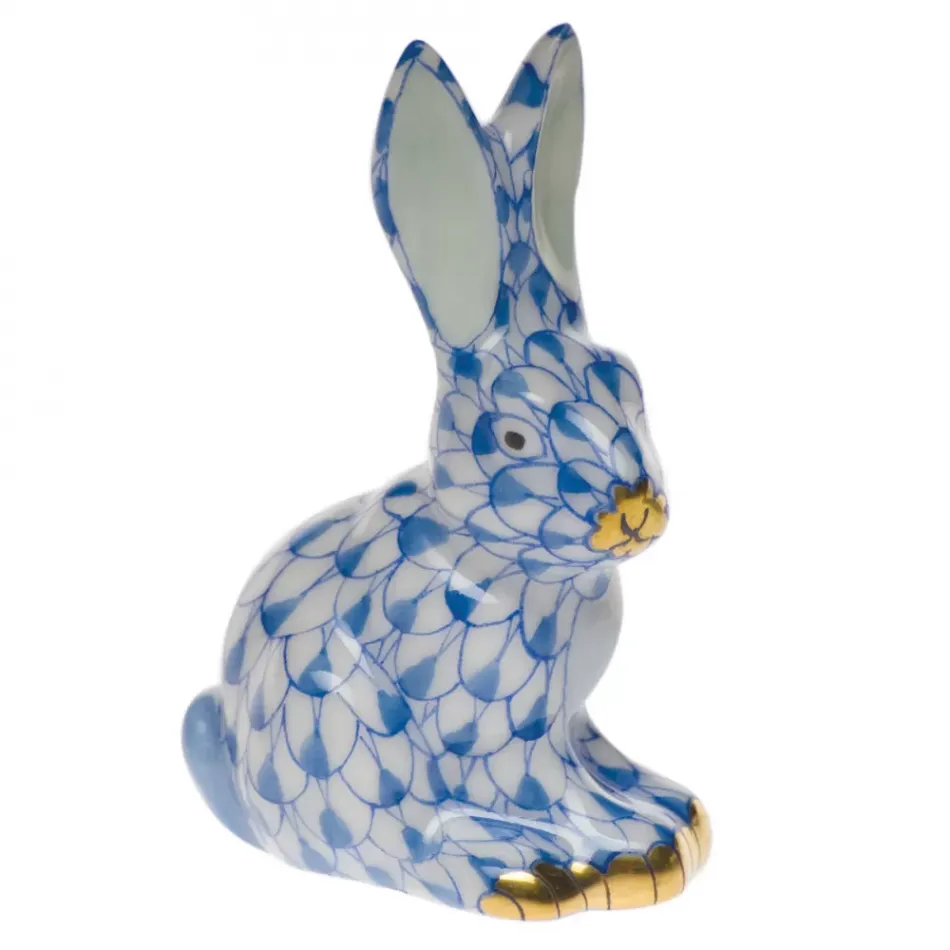 Miniature Sitting Rabbit Blue