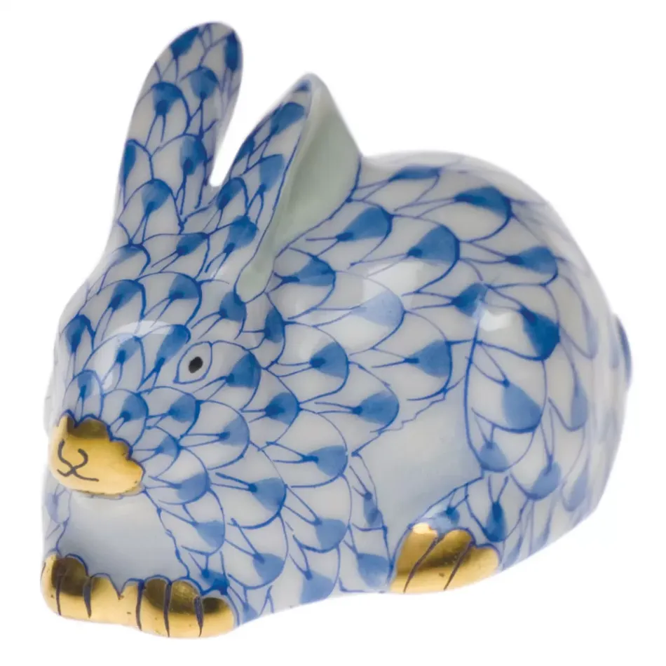 Miniature Lying Rabbit Blue 1.75 in L X 1 in H