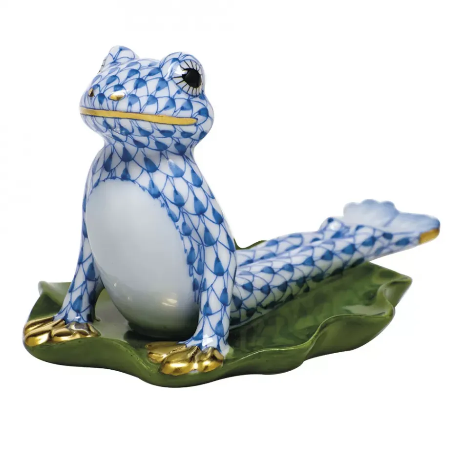 Yoga Frog in Cobra Pose Blue 3.5 in L X 2.25 in H