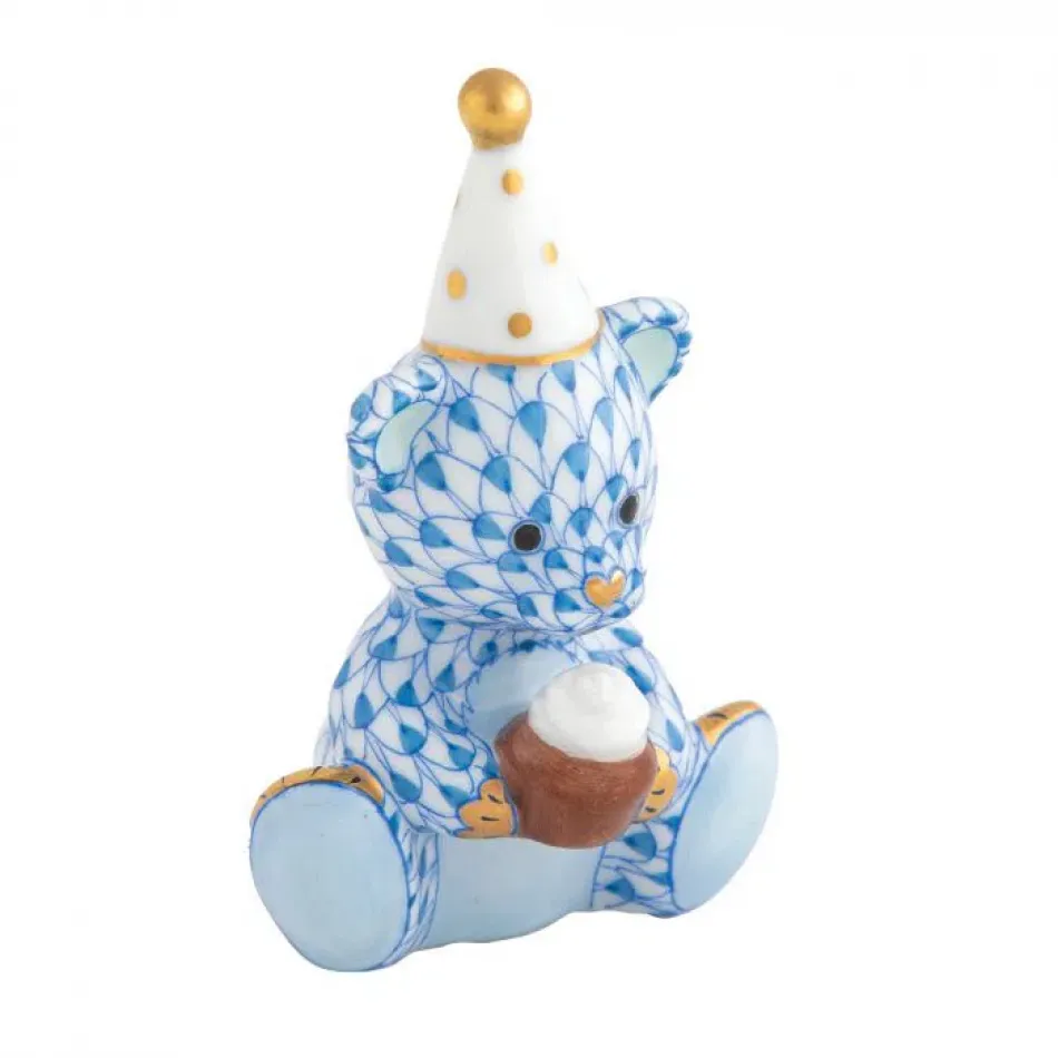 Birthday Bear Blue 1.5 in L X 1.25 in W X 2.5 in H