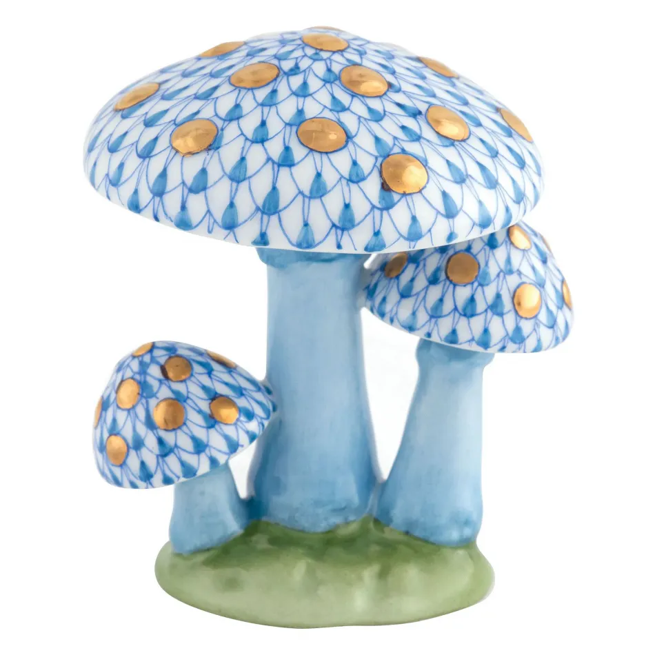 Mushroom Trio Blue 2.5 in L X 2.25 in W X 3 in H