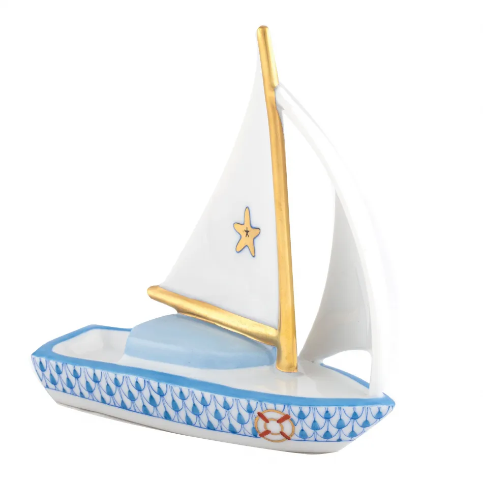 Sailboat At Sea Blue 1.5 in L X 4 in W X 4.25 in H