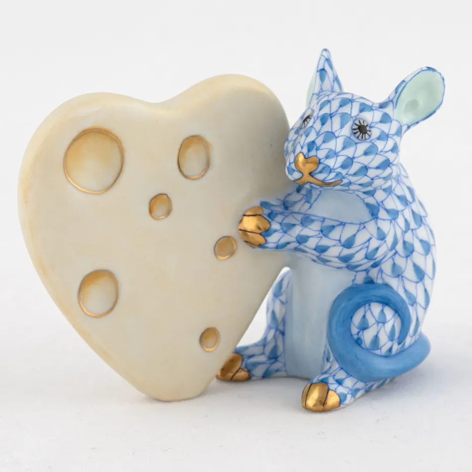 Mouse With Heart Cheese Blue