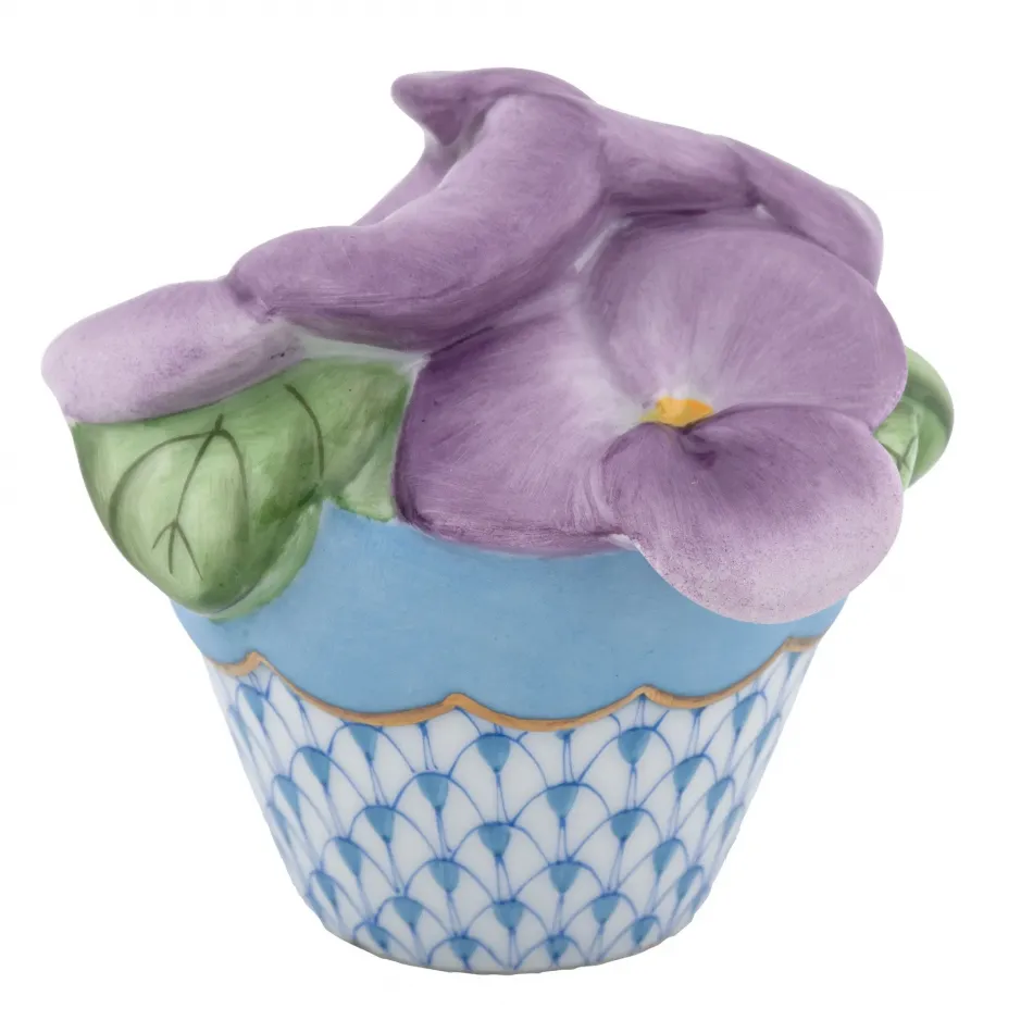 Pansies In Flowerpot Blue