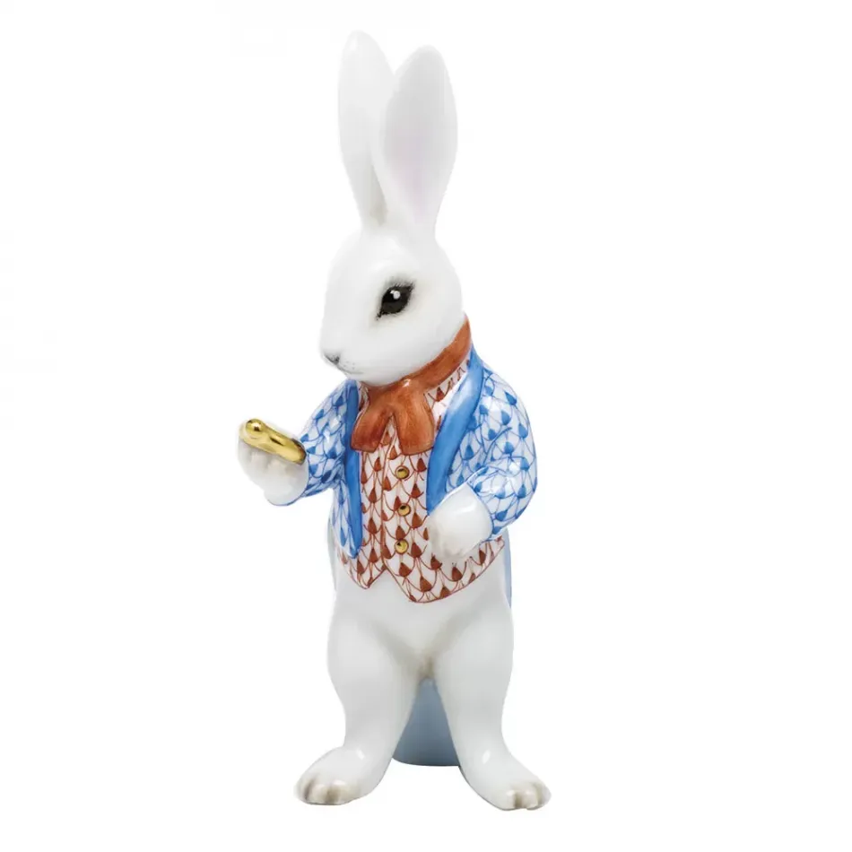 White Rabbit Blue/Rust 1.5 in L X 4 in H