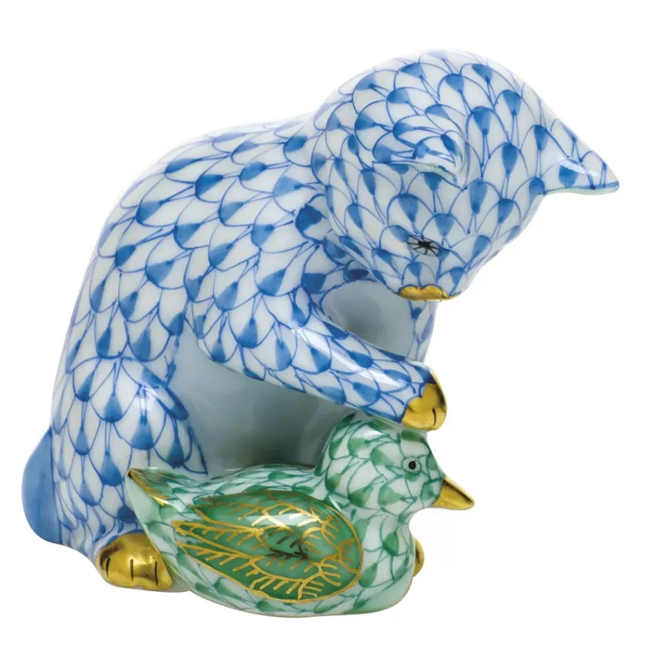 Kitten And Duckling Blue/Green 2.25 in L X 1.5 in W X 2.25 in H