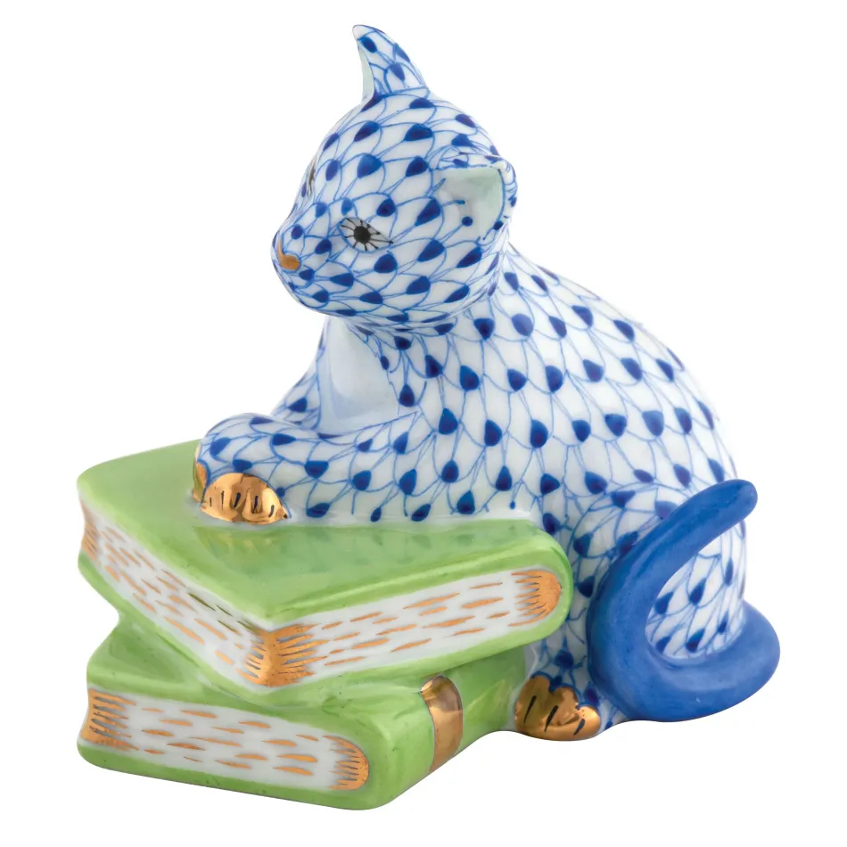 Cat On Books Sapphire