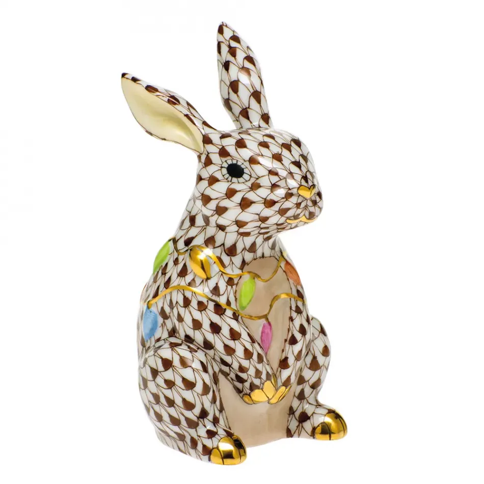 Bunny With Christmas Lights Chocolate 2 in L X 1.75 in W X 3.5 in H