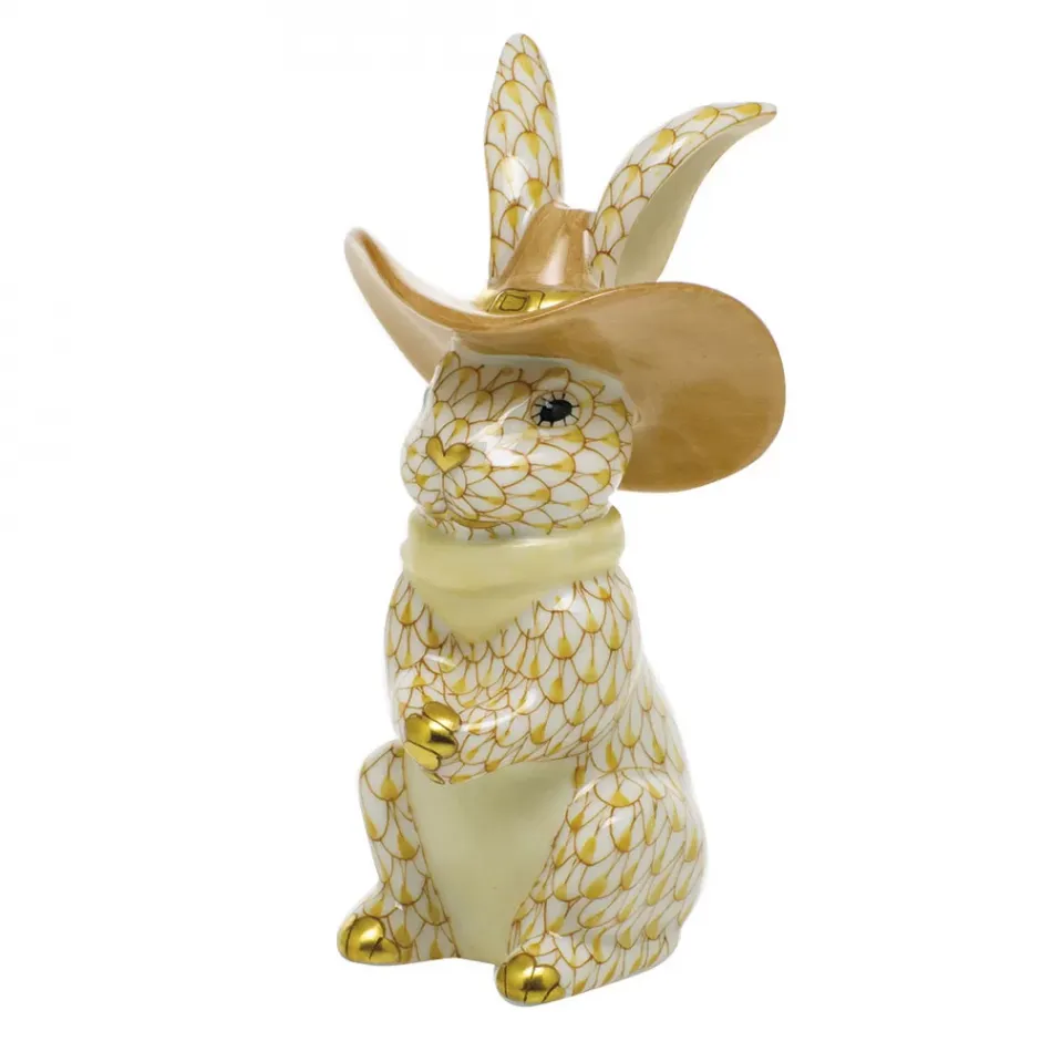 Cowboy Bunny Butterscotch 2 in L X 2 in W X 3.5 in H