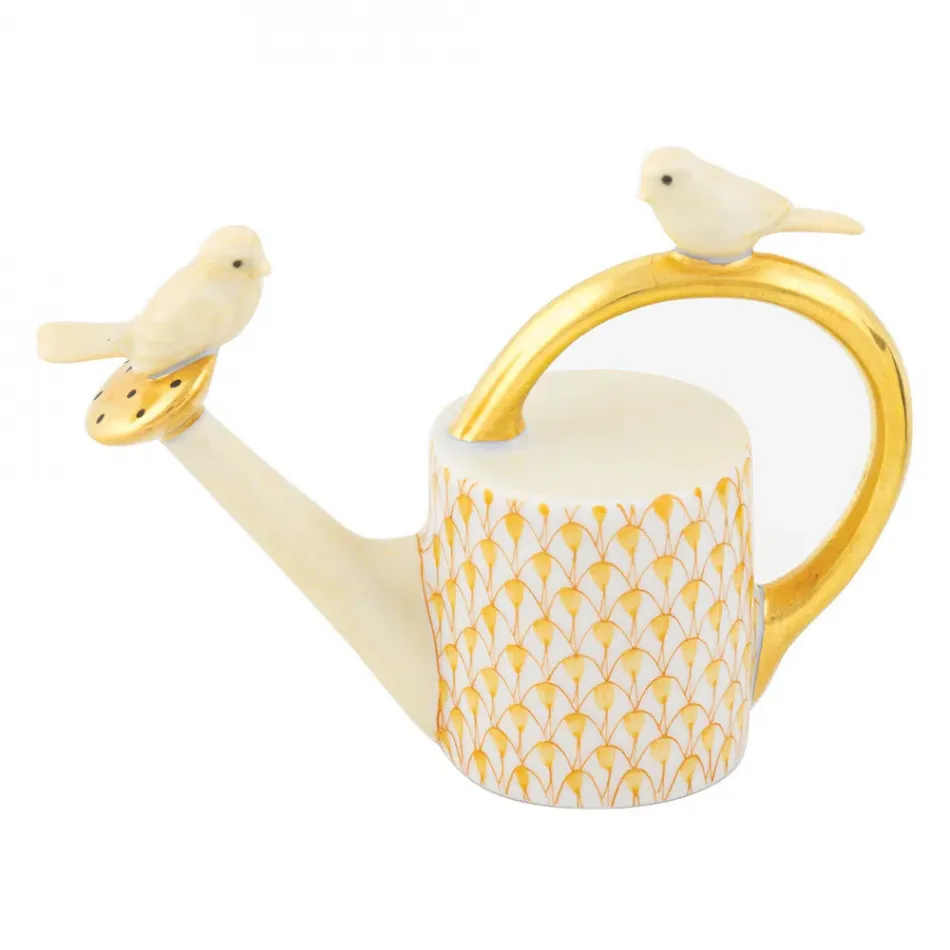 Watering Can With Birds Butterscotch 3.25 in L X 1.25 in W X 2.5 in H