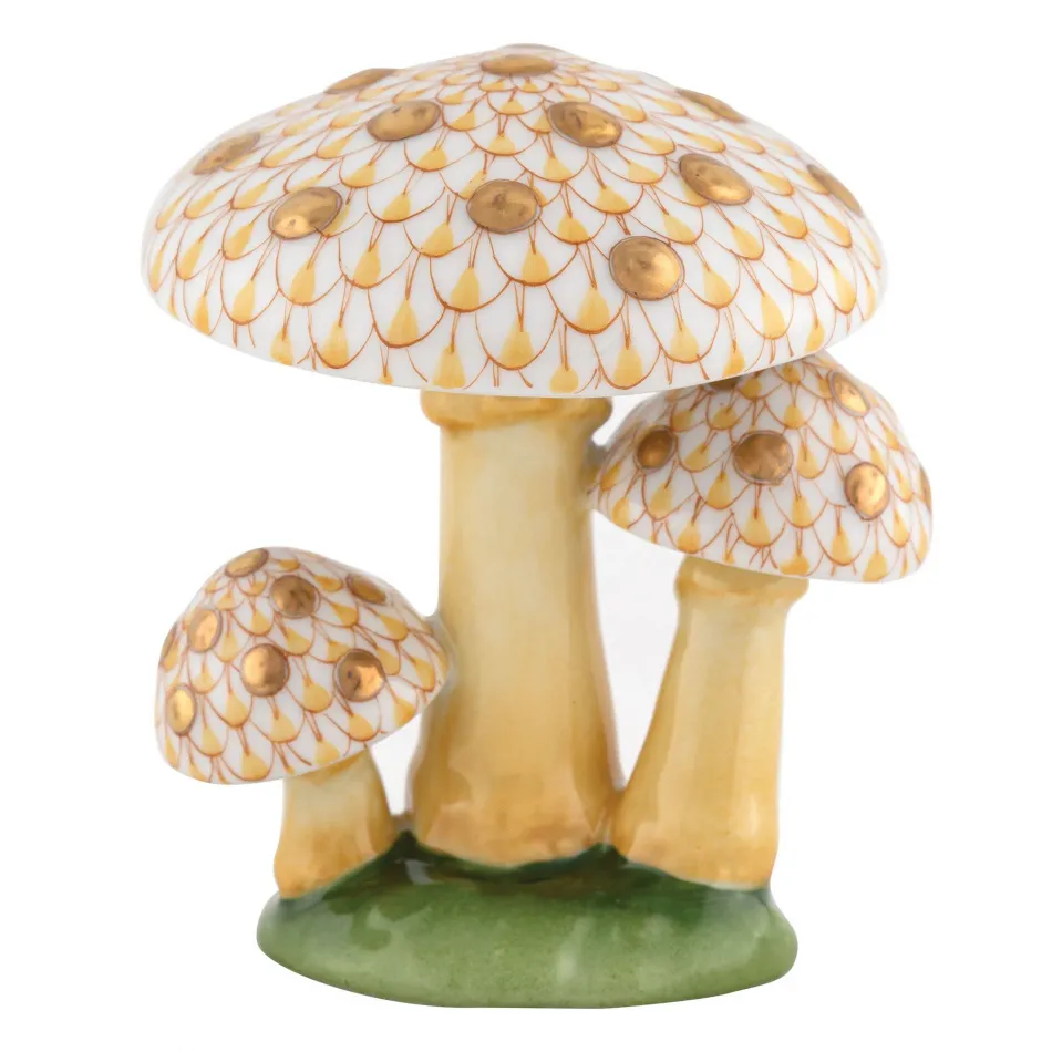 Mushroom Trio Butterscotch 2.5 in L X 2.25 in W X 3 in H