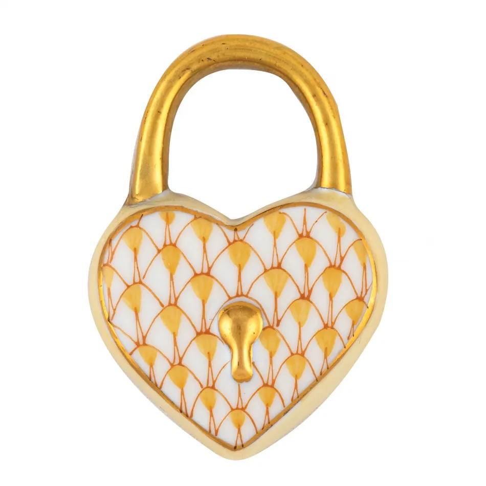 Heart Lock Butterscotch 1.25 in L X 1.75 in W X 0.25 in H