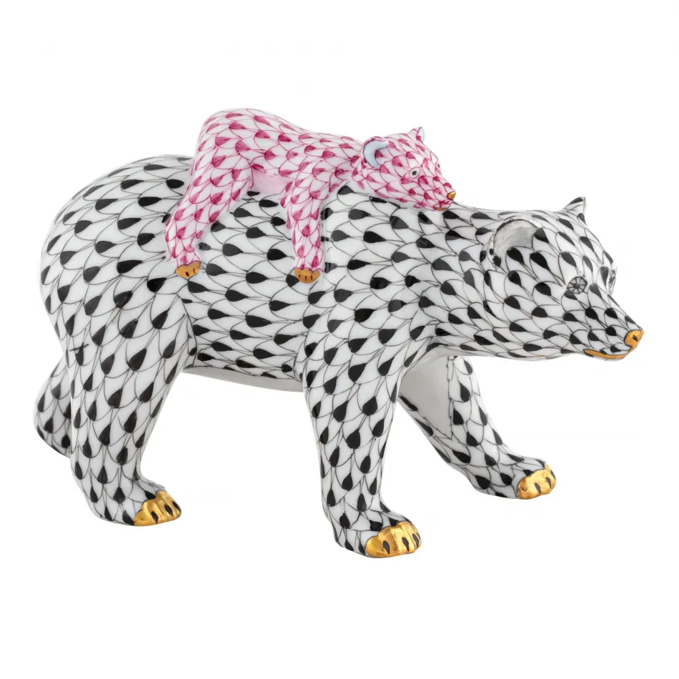 Bear And Baby Black/Pink 5.25 in L X 2.25 in W X 3.25 in H