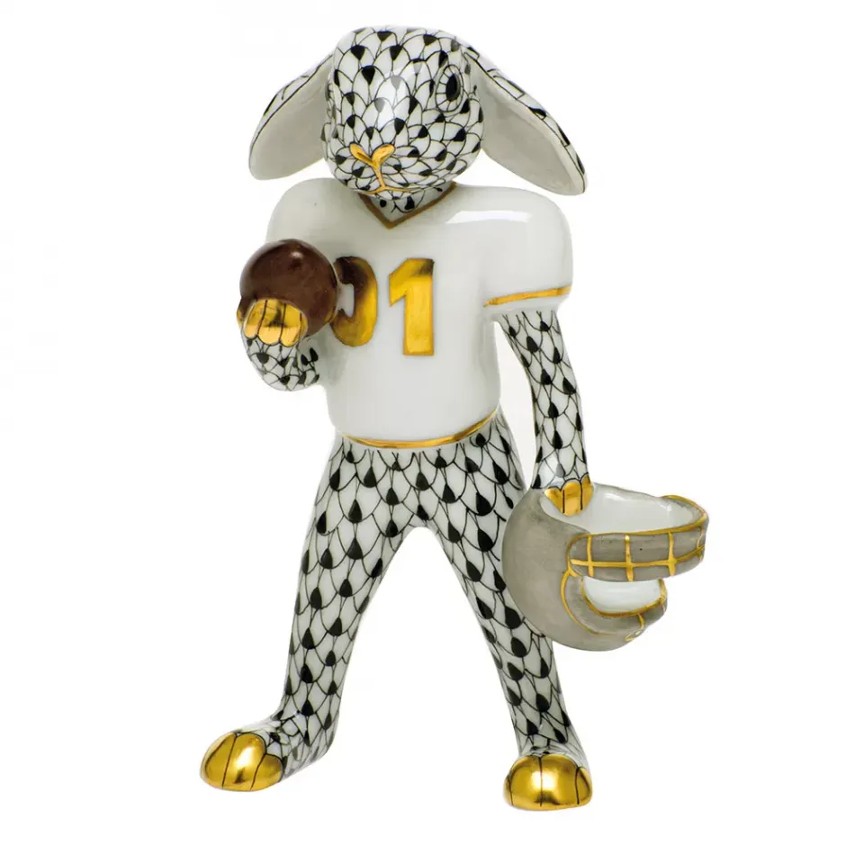 Herend Football Bunny Black 2.5 in L X 1.25 in W X 3.75 in H | Gracious ...