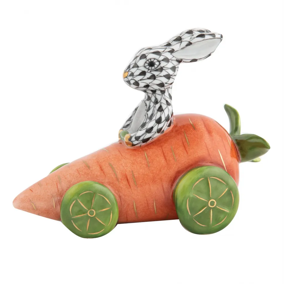 Carrot Car Bunny Black 3.5 in L X 2 in W X 2.5 in H