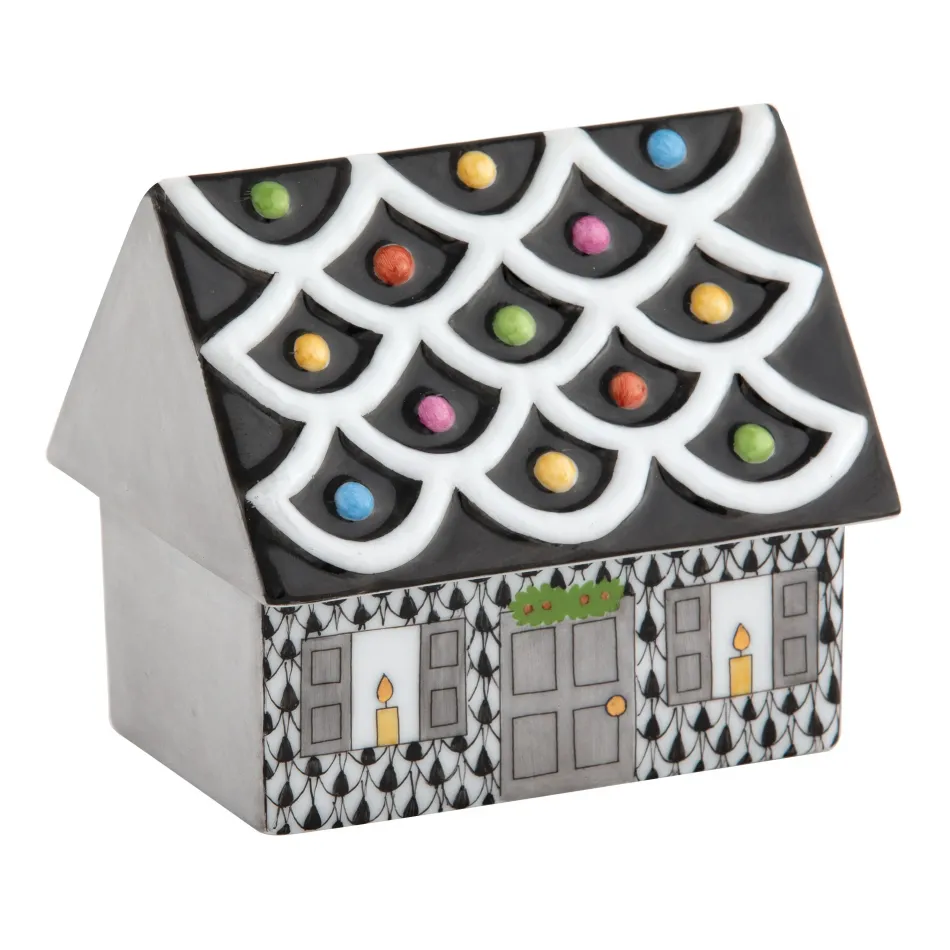 Cozy Gingerbread House Black 3 in L X 2.25 in W X 2.5 in H