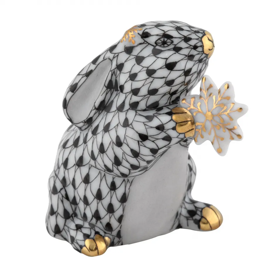 Snowflake Bunny Black