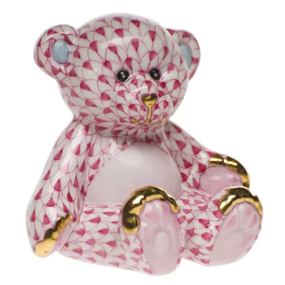 Small Teddy Bear Raspberry 2.5 in L X 2.5 in H