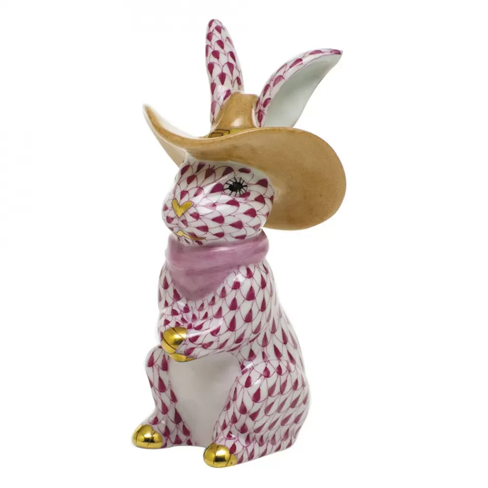 Cowboy Bunny Raspberry 2 in L X 2 in W X 3.5 in H