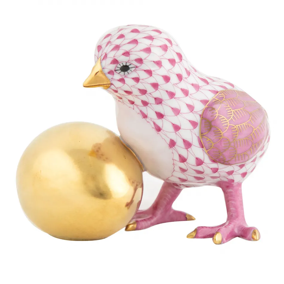 Baby Chick With Egg Raspberry 3.5 in L X 2.5 in W X 2.75 in H