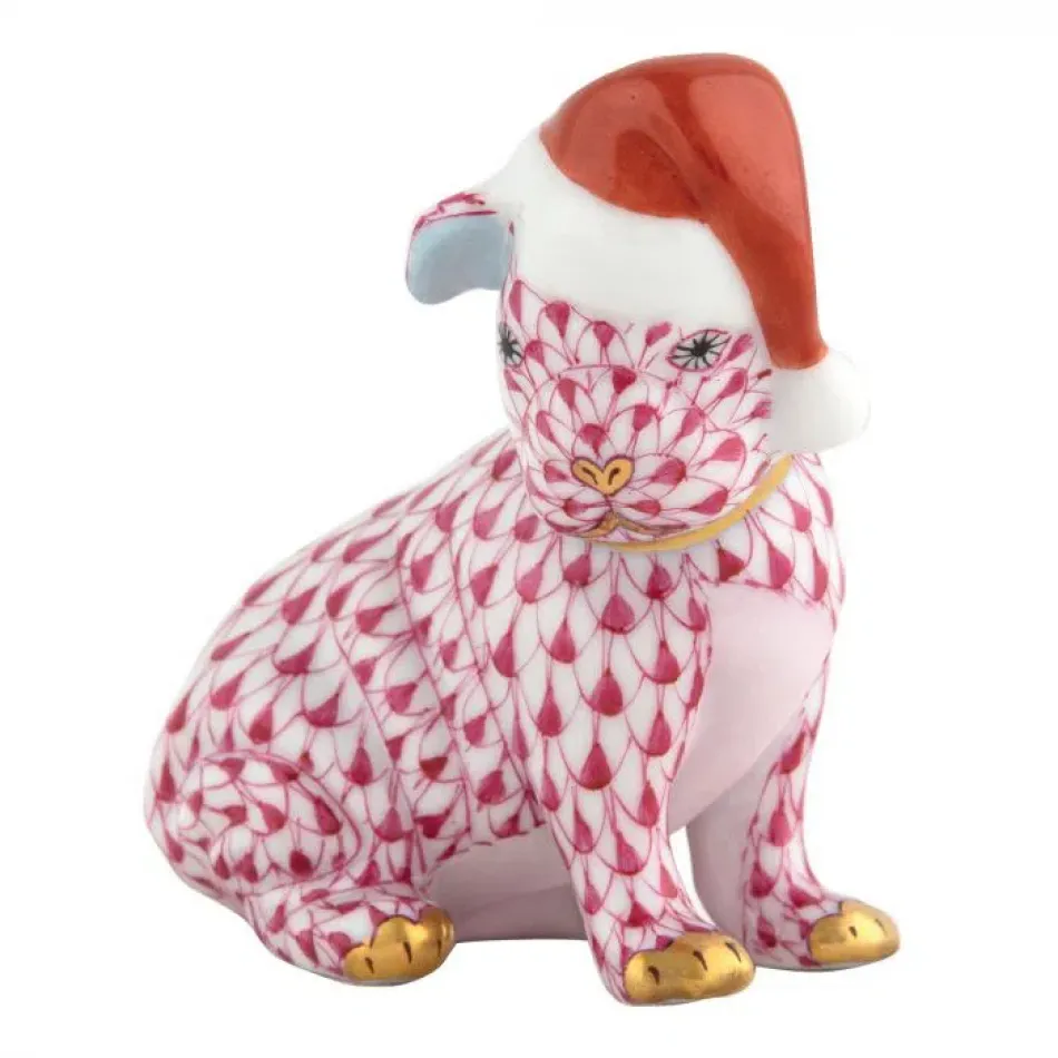 Santa Puppy Raspberry 2.25 in L X 1.5 in W X 2.5 in H