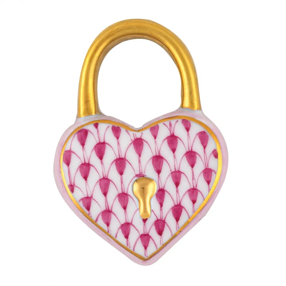 Heart Lock Raspberry 1.25 in L X 1.75 in W X 0.25 in H