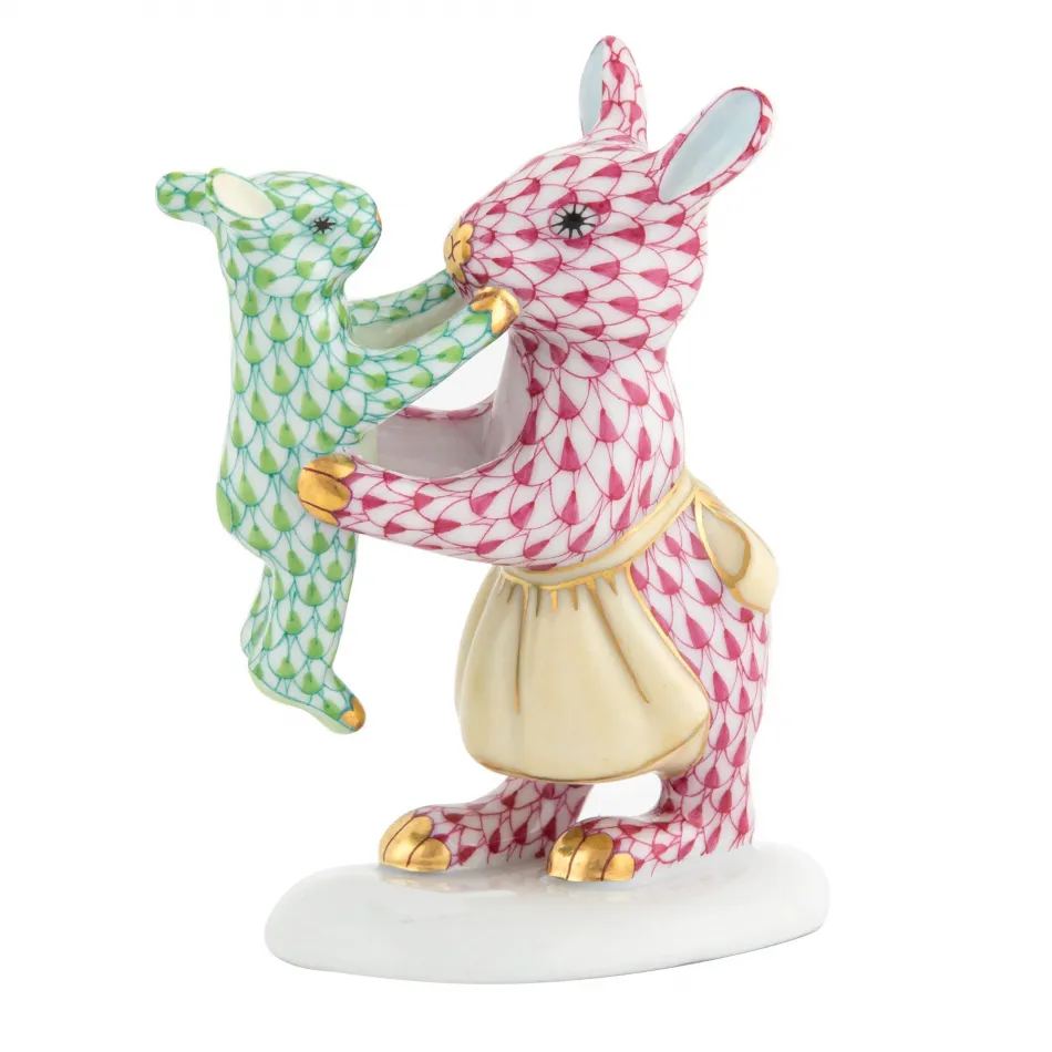 Mother Bunny With Child Raspberry/Key Lime 2.25 in L X 1.25 in W X 3 in H