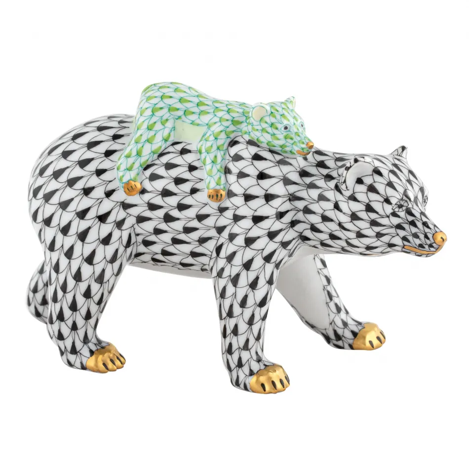 Bear and Baby Black-Keylime