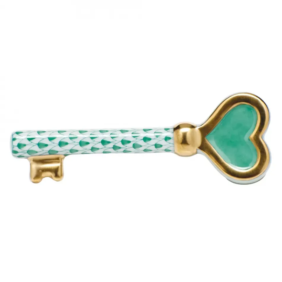 Key To My Heart Green 3.5 in L X 1.25 in W