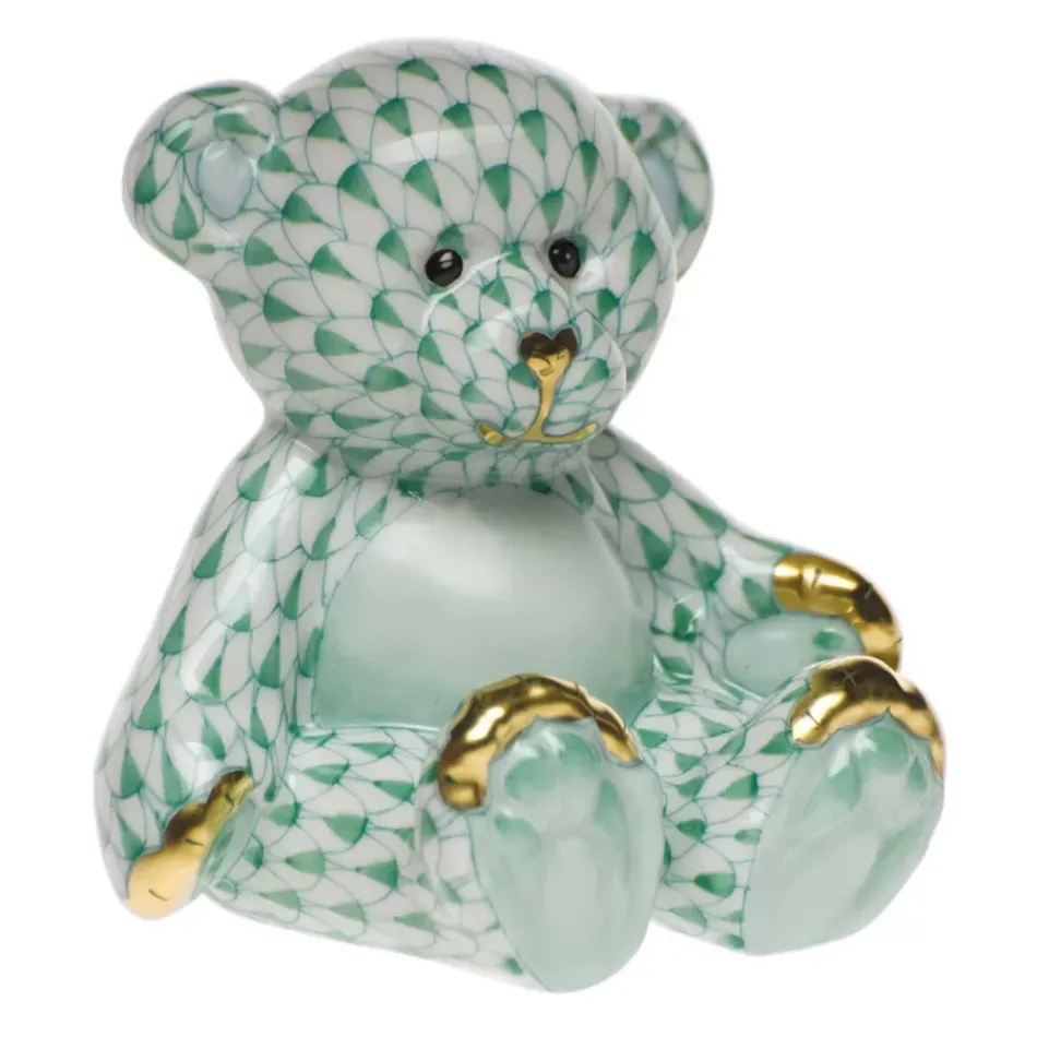 Small Teddy Bear Green 2.5 in L X 2.5 in H