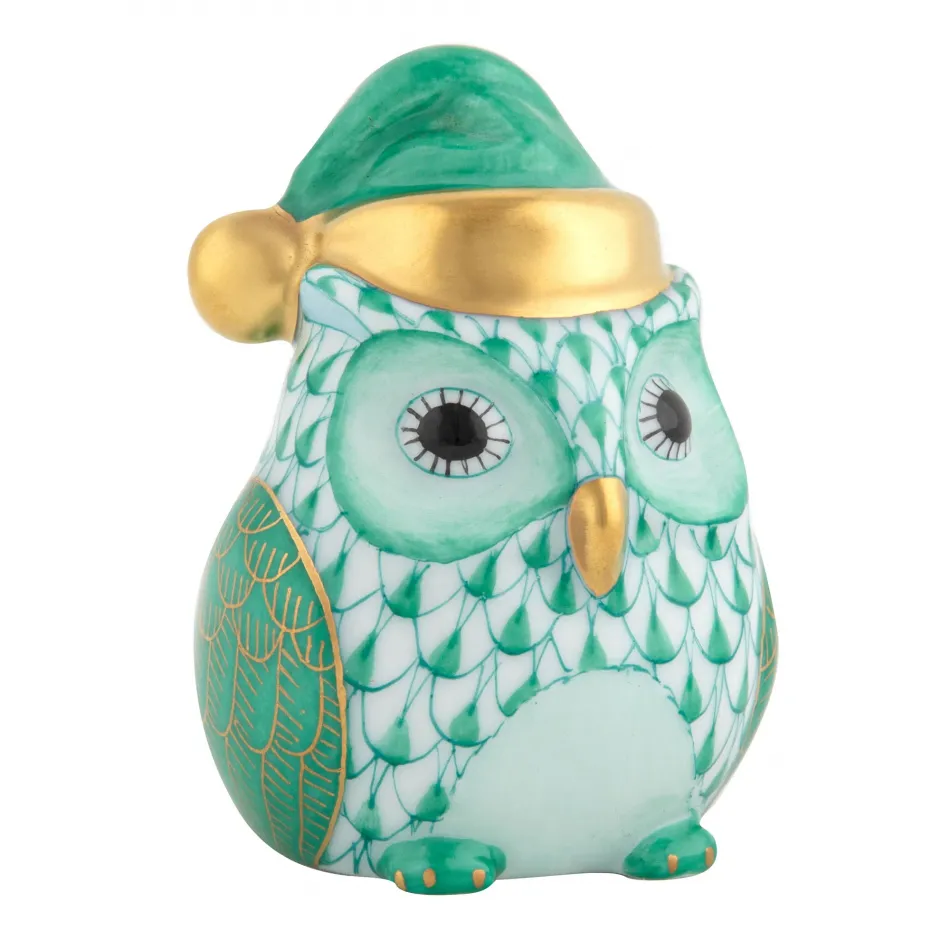Winter Owl Green 1.5 in L X 1.25 in W X 2 in H