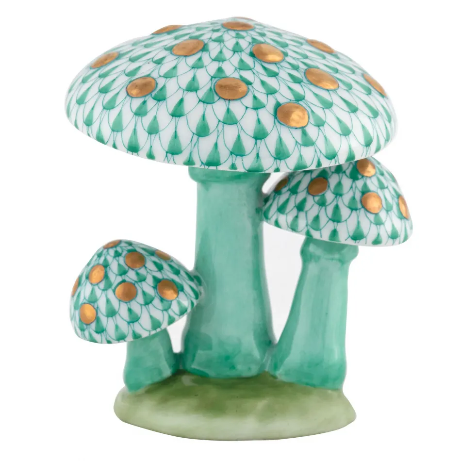 Mushroom Trio Green 2.5 in L X 2.25 in W X 3 in H