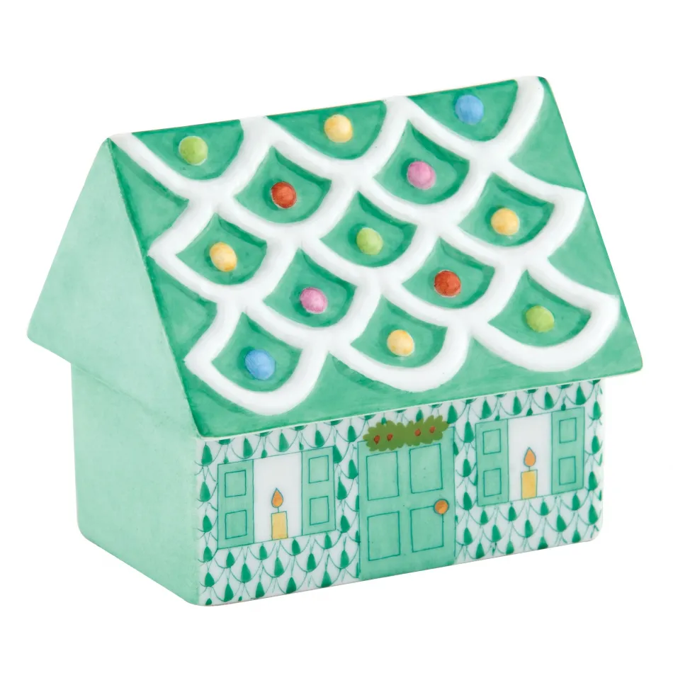 Cozy Gingerbread House Green 3 in L X 2.25 in W X 2.5 in H