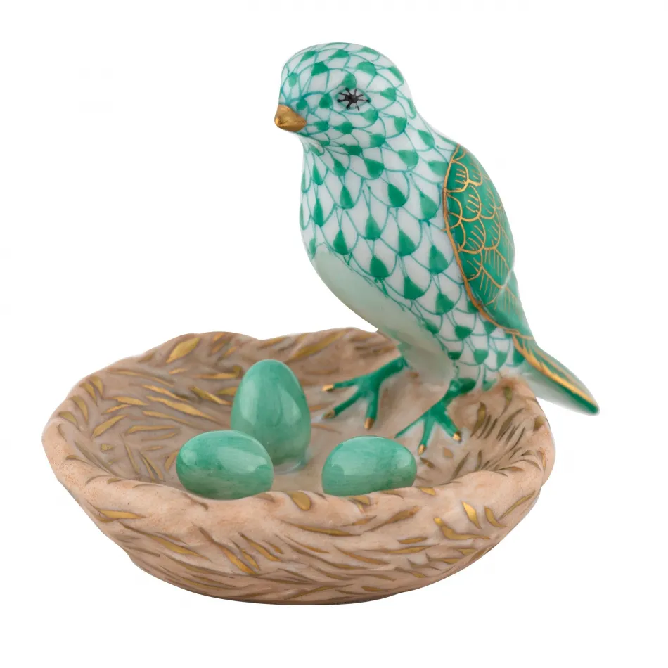 Bird with Nest Green