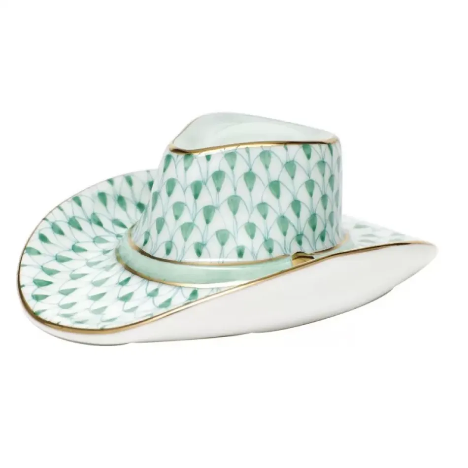 Cowboy Hat Green 3.25 in L X 1.25 in H