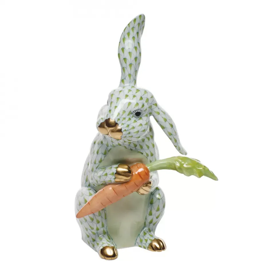 Large Bunny With Carrot Key Lime 7.75 in H