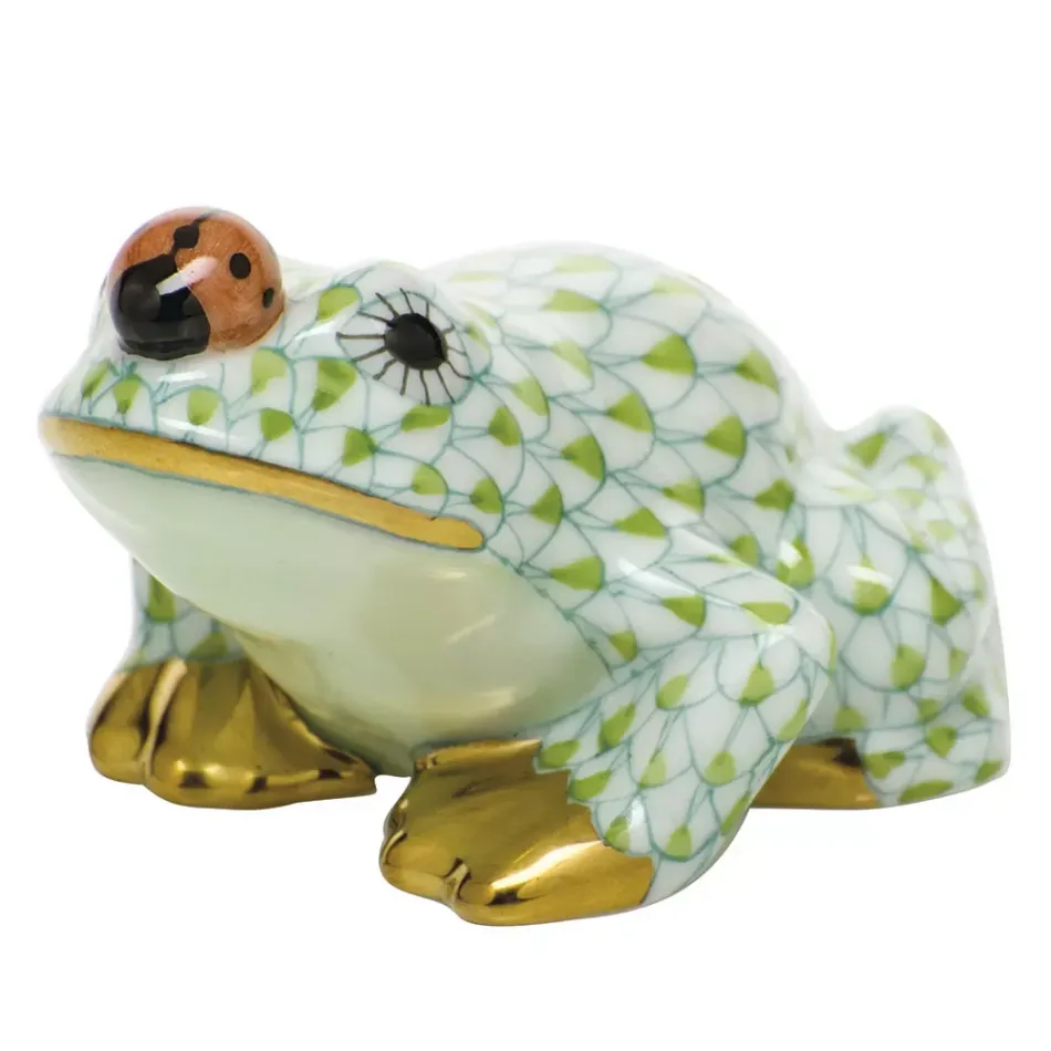 Frog With Ladybug Key Lime 2.25 in L X 1.5 in H