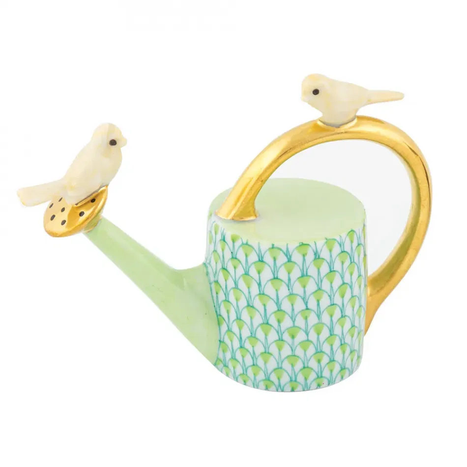 Watering Can With Birds Key Lime 3.25 in L X 1.25 in W X 2.5 in H