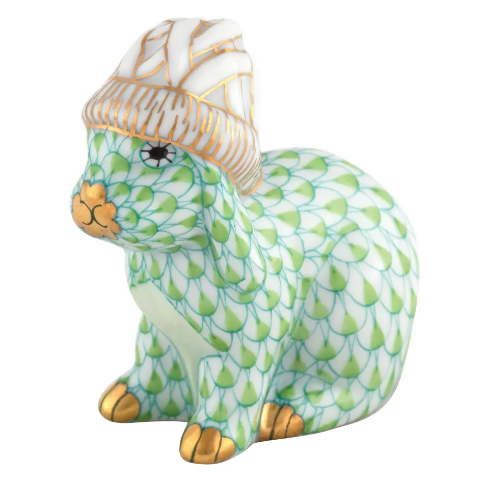 Bunny With Winter Hat Key Lime 2 in L X 1 in W X 2 in H