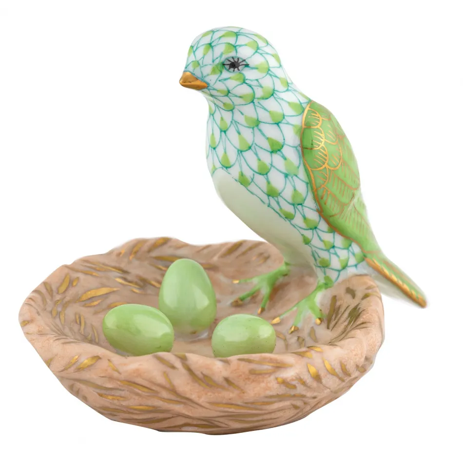 Bird With Nest Key Lime 2.75 in L X 2.25 in W X 2 in H