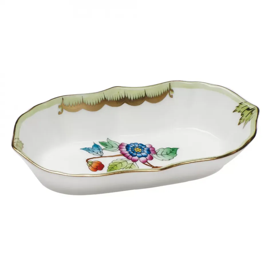 Queen Victoria Multicolor Narrow Pin Dish 5 in L X 1 in H