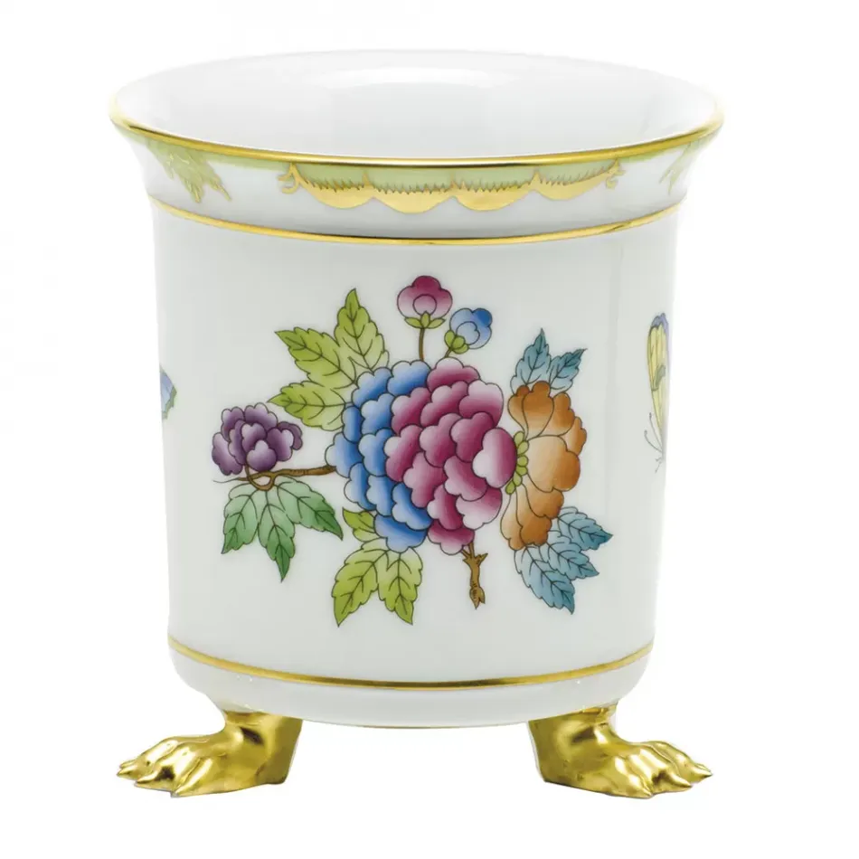 Queen Victoria Multicolor Mini Cachepot With Feet 3.75 in L X 4 in H