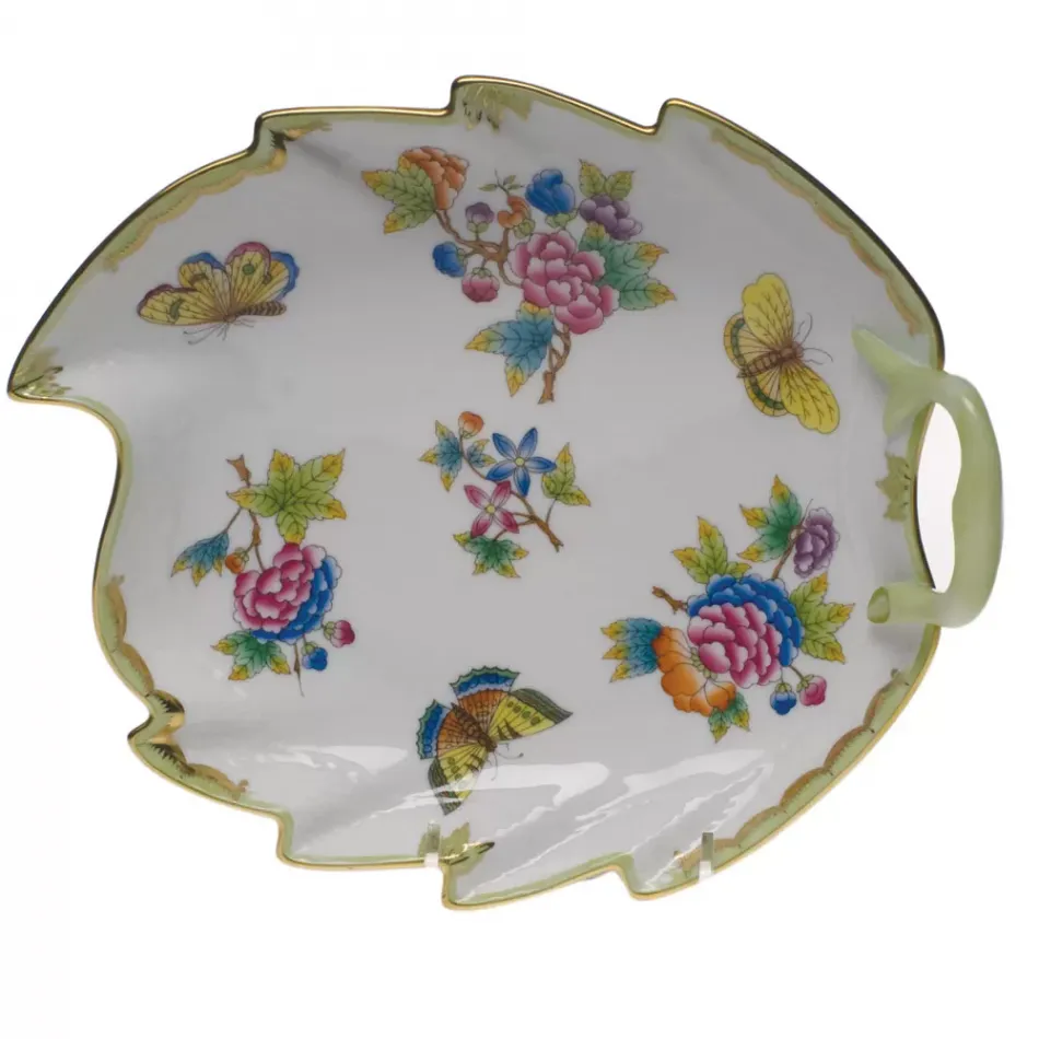 Queen Victoria Multicolor Leaf Dish 9.5 in L