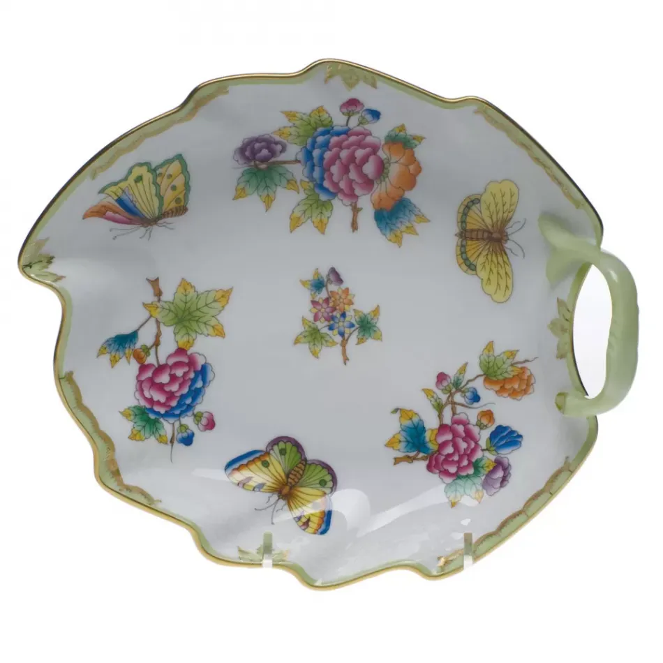 Queen Victoria Multicolor Leaf Dish 7.75 in L